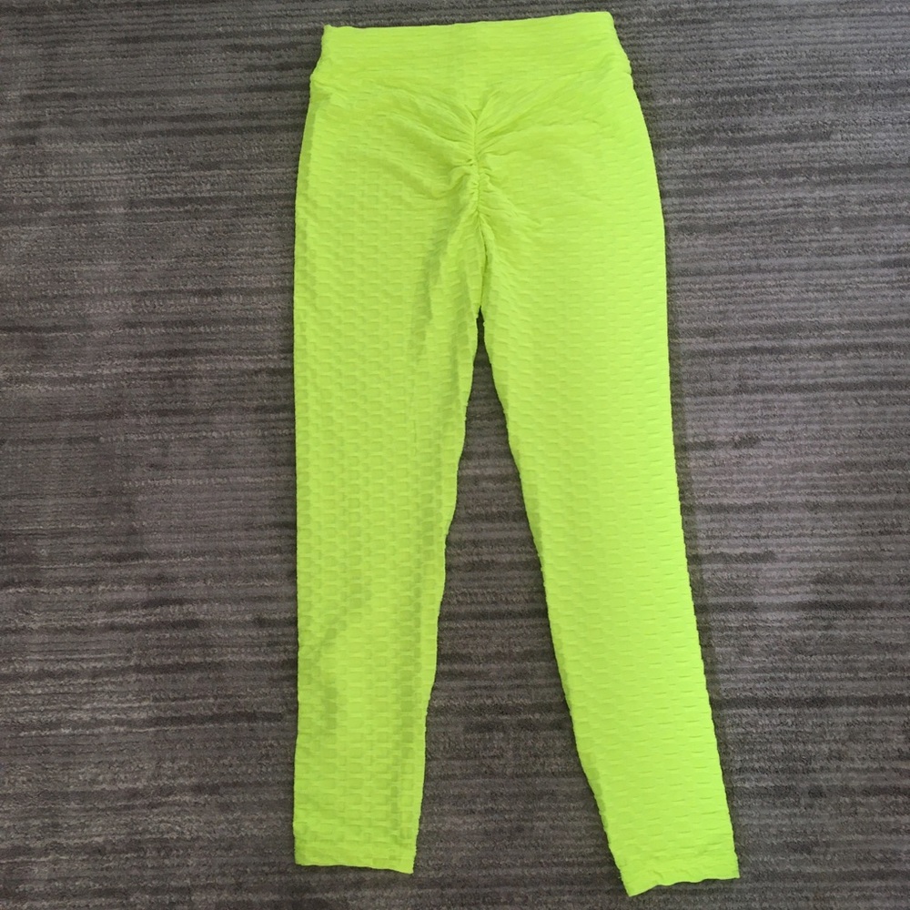 Anti-cellulite yoga pants, neon leggings